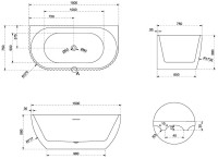 Cada freestanding lipita la perete 150x75