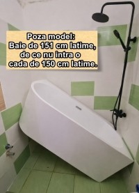 Cada freestanding lipita la perete 170x80 var. dreapta