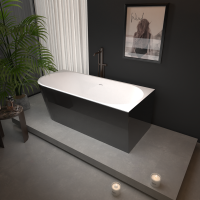 Cada freestanding lipita la perete 180x80 var. dreapta